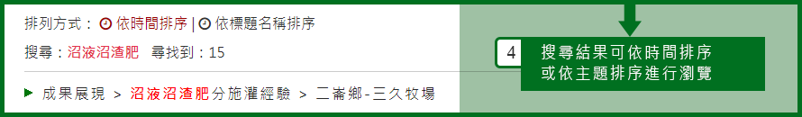 搜尋結果示意圖